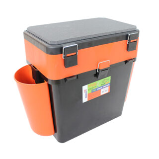 Ящик для зимней рыбалки "FishBox" Helios, с навесными карманами  19 л, оранжевый
