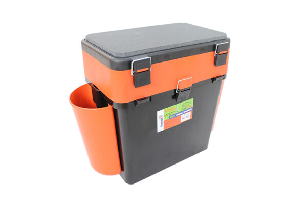 Ящик для зимней рыбалки "FishBox" Helios, с навесными карманами  19 л, оранжевый