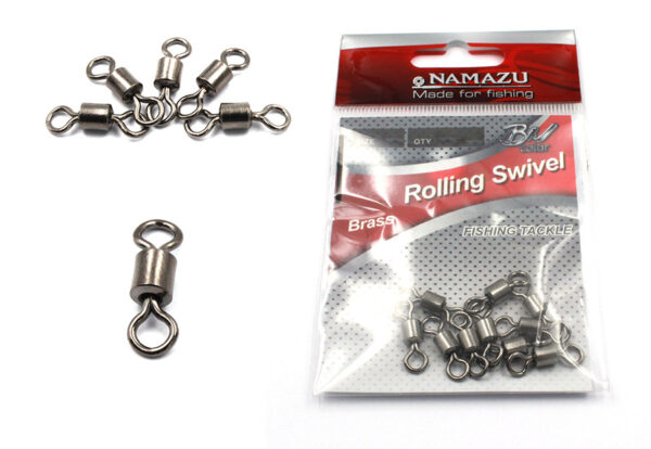 Вертлюг Namazu ROLLING SWIVEL, латунь, цв. BN, р. 4, test-29 кг (уп.10 шт)/2000/1000/