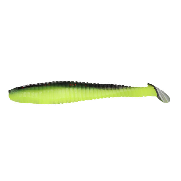 Виброхвост YAMAN PRO Flatter Shad, р.3 inch, цвет #32 - Black Red Flake/Chartreuse (уп. 6 шт.)